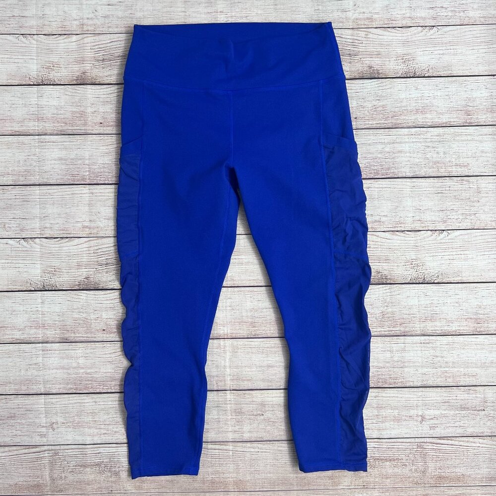 Fabletics PowerHold Leggings Royal Blue High Waist Workout Pants Size Small